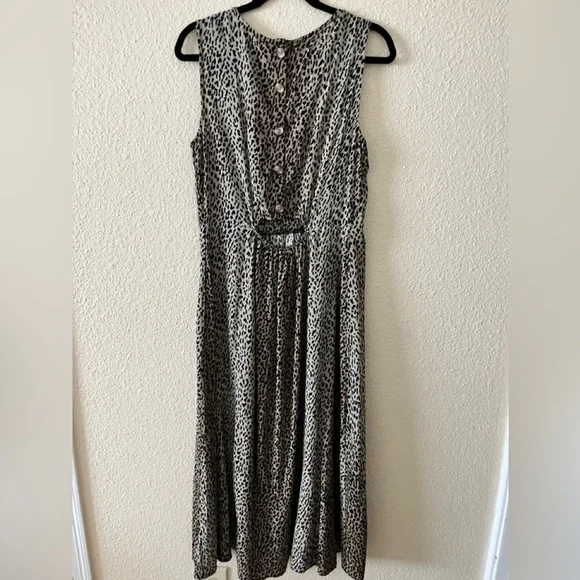 Beachluchlounchge Animal Print Back Cut Out Midi Dress - Picture 2 of 5